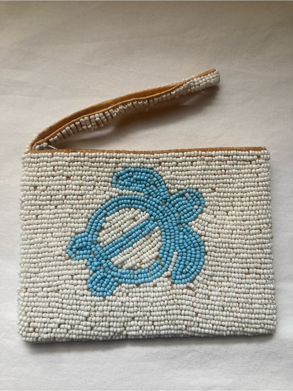 Beaded Turtle Pouch with Wristlet Strap and Zipper - Picture 14 of 14